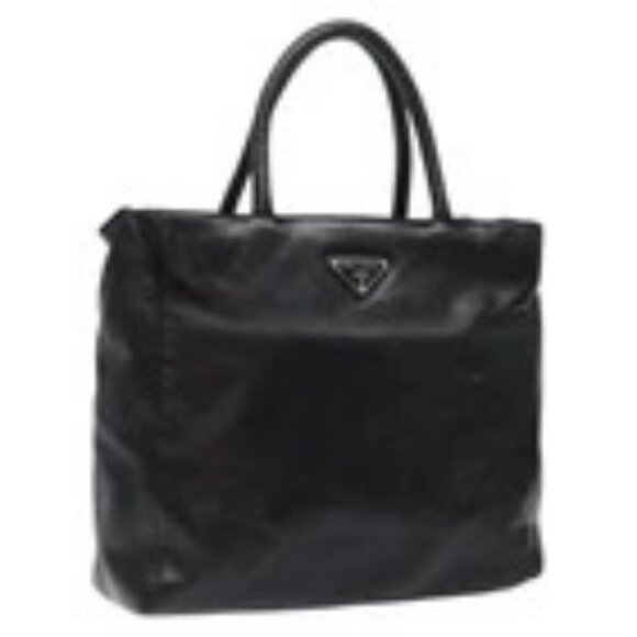 PRADA Hand Bag Leather Black Auth BA4670 - Picture 1 of 16